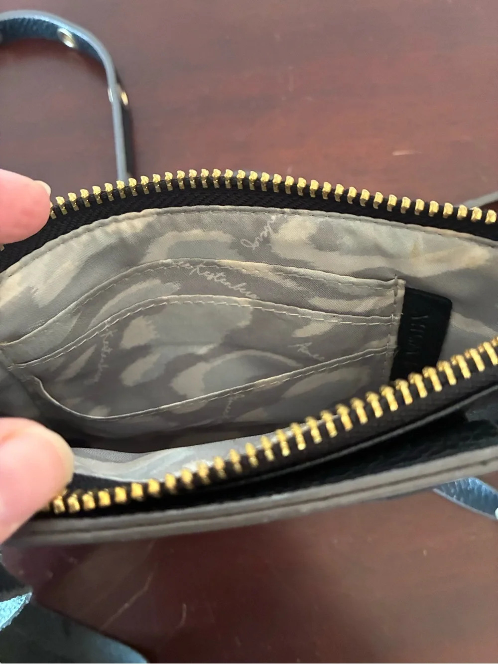 Aimee Kestenberg black leather phone crossbody